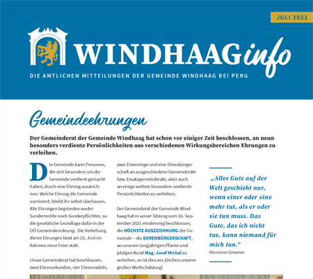 WindhaagInfo Ausgabe Juli 2022